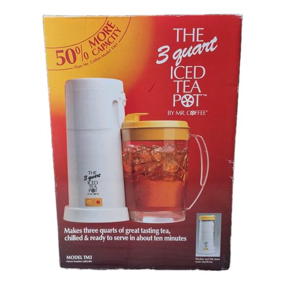 Mr Coffee THE 3 QUART ICED TEA POT Maker - TM3 Brand New Condition 1993 - Picture 1 of 6